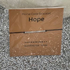 Morse Code Bracelet HOPE Black Silver Adjustable String Encouragement Women NEW